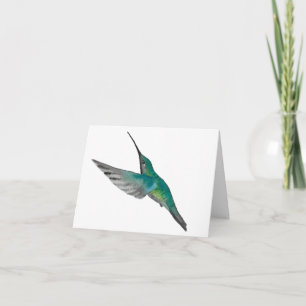 Turquise grönt Hummingbird Anteckningskort