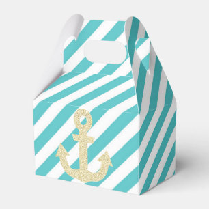 Turquise Guld Anchor Nautical Favoritbox Presentaskar