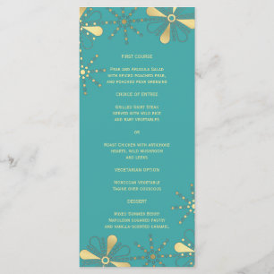 Turquise & Guld inspired Slim Dinner Menu Meny