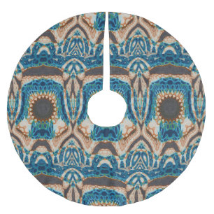 Turquise Guld Sol Southwest Art Julgransmatta Borstad Polyester