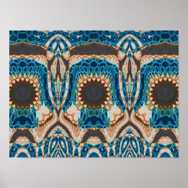 Turquise Guld Sol Southwest Art Poster (Framsidan)