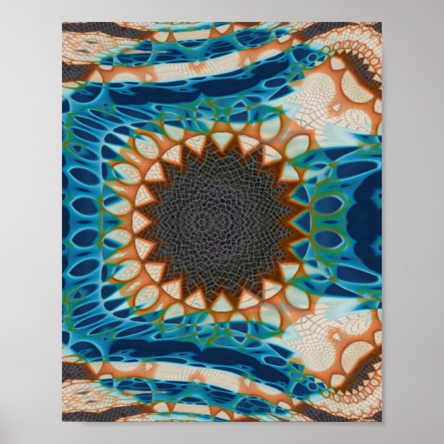 Turquise Guld Sol Southwest Art Poster (Framsidan)