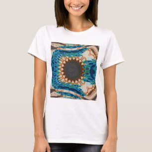 Turquise Guld Sol Southwest Art T Shirt