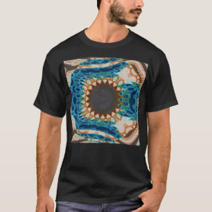 Turquise Guld Sol Southwest Art T Shirt