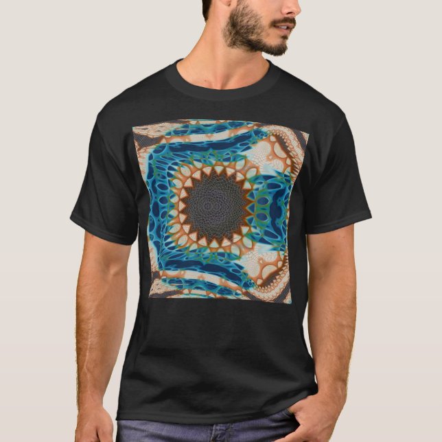 Turquise Guld Sol Southwest Art T Shirt (Framsida)
