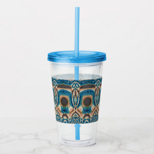 Turquise Guld Sol Southwest Art Take Away Mugg