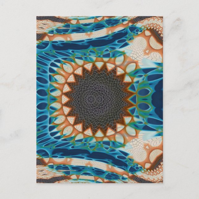 Turquise Guld Sol Southwest Art Vykort (Framsida)