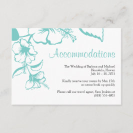 Turquise Hibiscus Beach Wedding Accomododations Tilläggskort