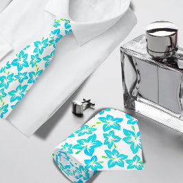 Turquise Hibiscus Hawaiian mönster Slips