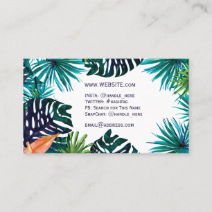 Turquise Jungle Löv Desert Plants Tropical Visitkort
