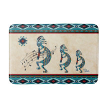 Turquise Kokopelli Bath Mat