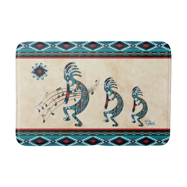 Turquise Kokopelli Bath Mat Badrumsmatta (Framsidan)