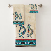 Turquise Kokopelli Bath Towel Set