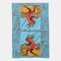 Turquise Kokopelli Chili Chili Pepper Roligt Towel
