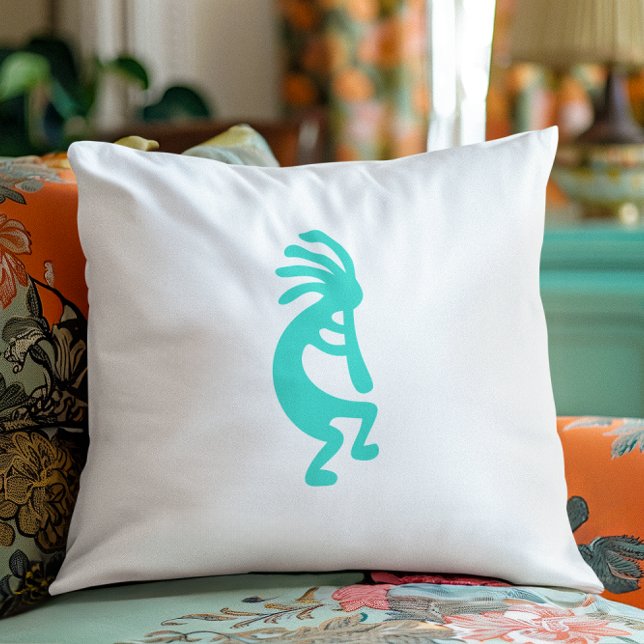 Turquise Kokopelli Kudde (Turquoise Kokopelli Throw Pillow)