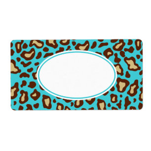 Turquise Leopard Labels Fraktsedel