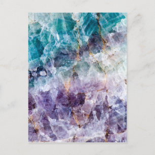 Turquise & Lila Quartz Crystal Vykort