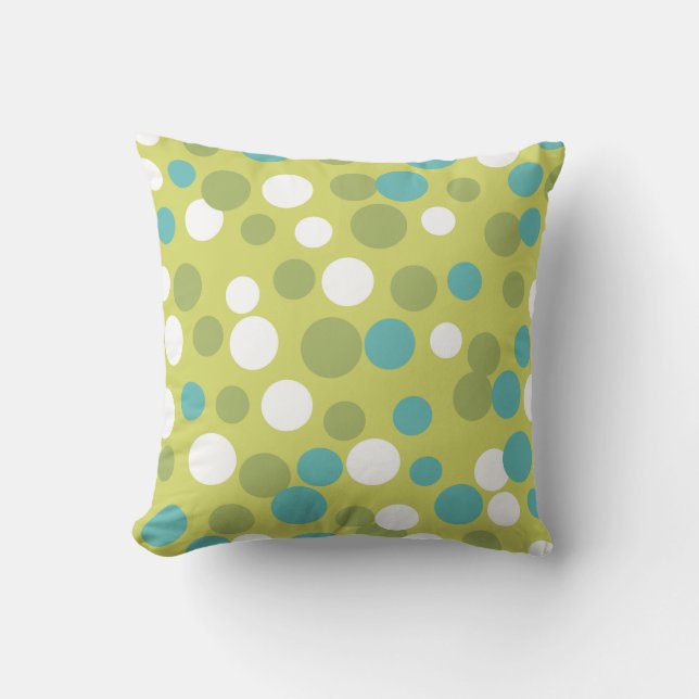 Turquise Lime Dots Pillow Kudde (Framsida)