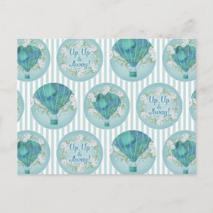 Turquise Luftballong - Aqua White Rand Vykort
