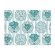 Turquise Luftballong - Aqua White Rand