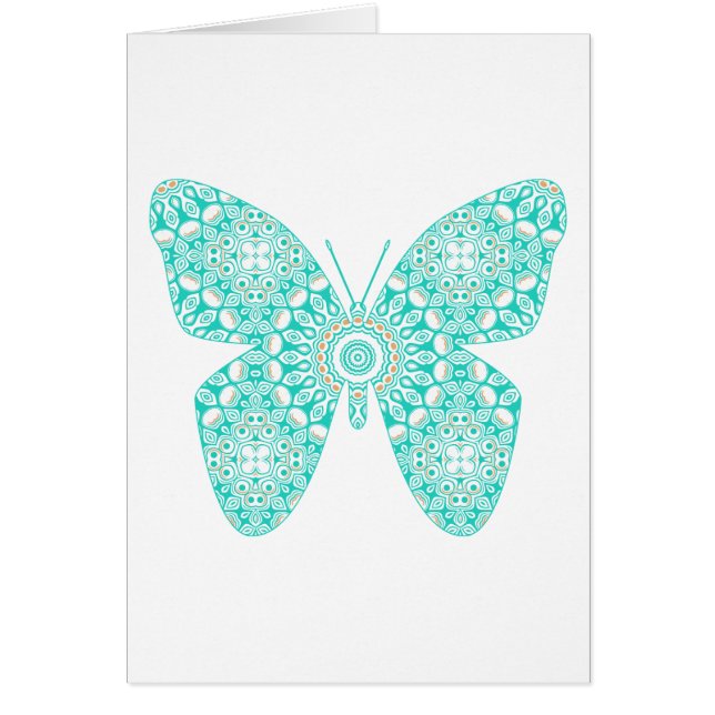 Turquise Mandala Butterfly Design OBS Kort (Framsidan)