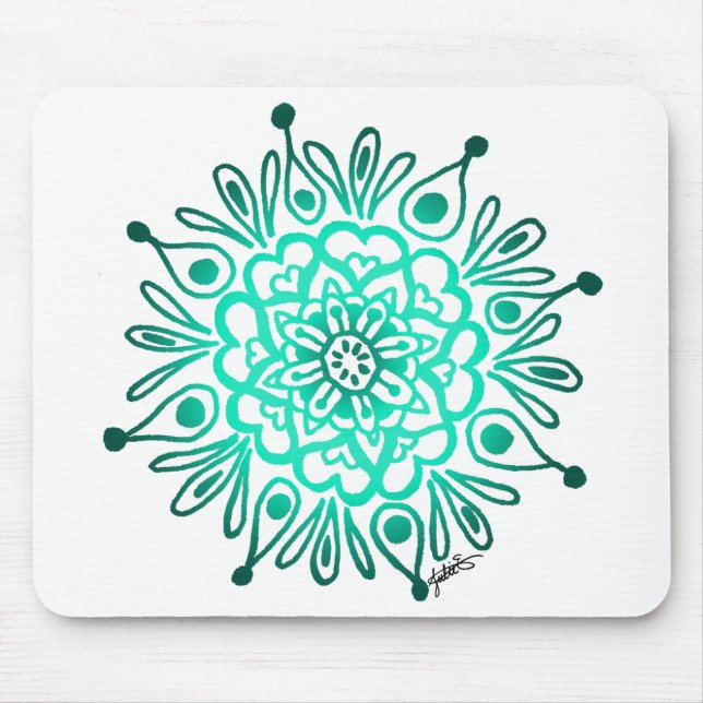 Turquise Mandala Mousepad Musmatta (Framsidan)