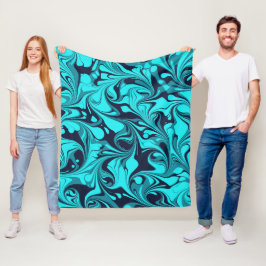 Turquise Marble Fleecefilt