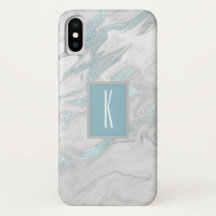 Turquise Marcular Monogrammed iPhone X Fodral