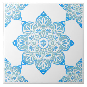 Turquise Medallion Ceramic Tile Kakelplatta