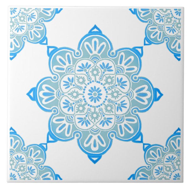 Turquise Medallion Ceramic Tile Kakelplatta (Framsidan)