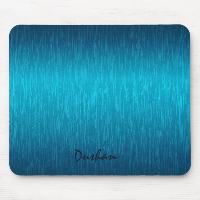 Turquise Metallic Design Brushed Steel-utseende Musmatta (Framsidan)