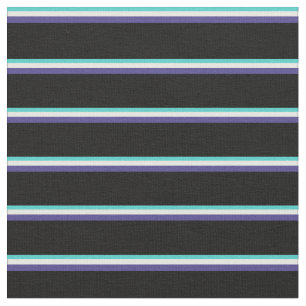Turquise, Mint Cream, Mörk Slate Blue & Black Tyg