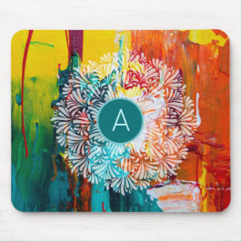 Turquise Monogram Abstrakt Painting Mandala Art Musmatta