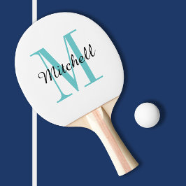 Turquise Monogram och Namn Personlig Pingisracket