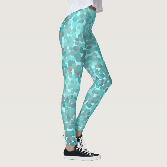 Turquise Mönster Leggings (Höger)