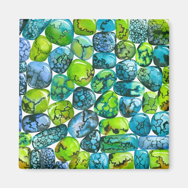 Turquise mönster magnet (Framsidan)