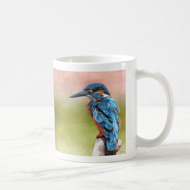 Turquise Morgon Kingfisher Bird Kaffemugg (Höger)