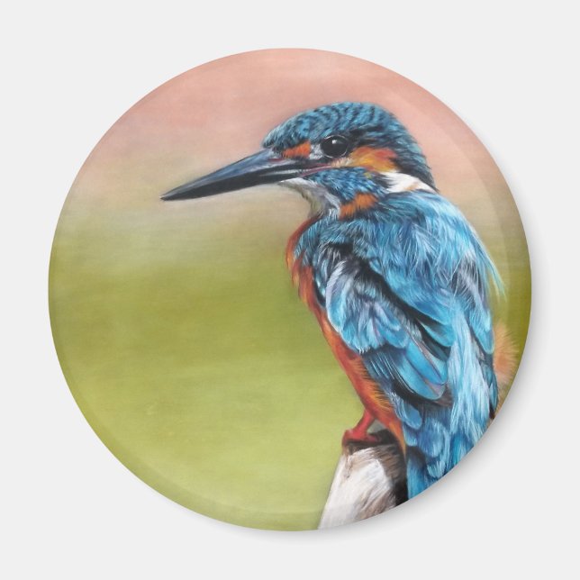 Turquise Morgon Kingfisher Bird Magnet (Framsidan)
