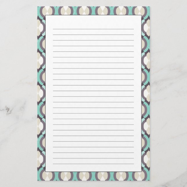 Turquise Moroccan Mönster Brevpapper (Framsida)