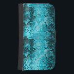 Turquise Mosaic Geometric Mönster Samsung S4 Plånboksfodral<br><div class="desc">Populär glansig metallsekvens ser turkoston disco glitter. Retro 70's disco boll spegel med sliten och gnistor.</div>