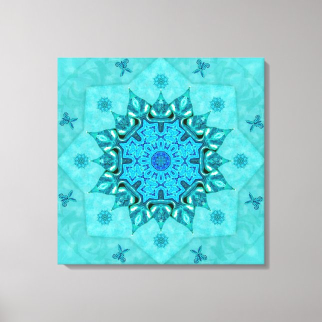 Turquise Nature Mandala Kanvastryck (Framsida)