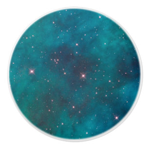 Turquise Nebula Sparkling Stars Ceramic pull Knopp