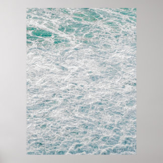 Turquise Ocean Foam - Bright Coastal Vatten Photog Poster