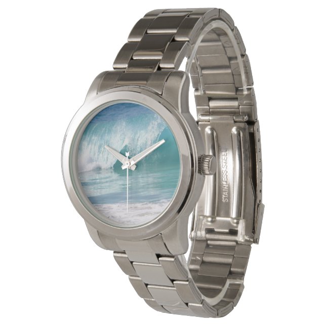 Turquise Ocean Vågar Unisex Watch Armbandsur (Vinklad)
