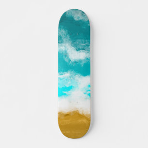 Turquise Ocean Vinkarare Hittande Sand Mini Skateboard Bräda 18,5 Cm