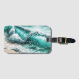 Turquise Ocean Wave på Sandy Beach Bagagebricka