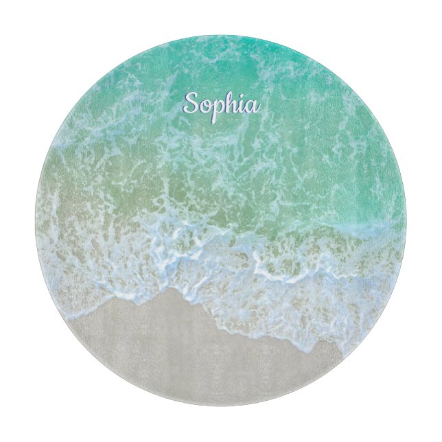 Turquise Ocean Wave, Personalize Namn eller Monogr (Framsidan)