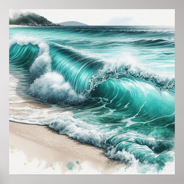 Turquise Ocean Wave Poster (Framsidan)