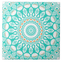 Turquise och Beige Ocean Mandala Mönster