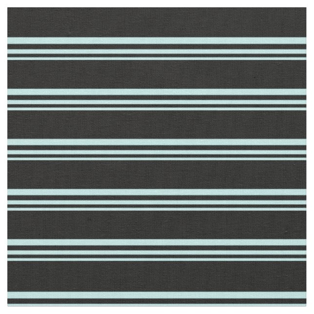 Turquise och Black Stripe Mönster Tyg (Närbild)